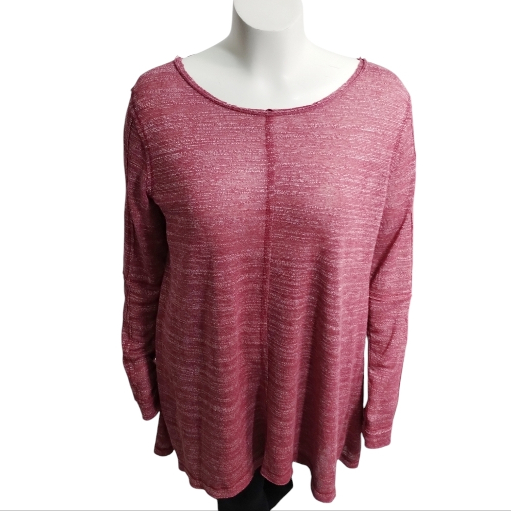 Umgee USA Women's Topstitching Long Tunic Top Size XL Lagenloook Minimalist Comf